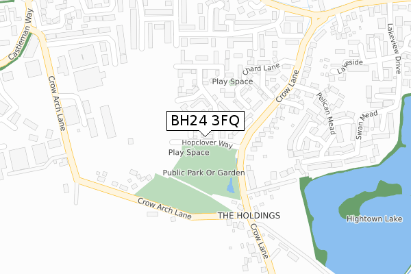 BH24 3FQ map - large scale - OS Open Zoomstack (Ordnance Survey)