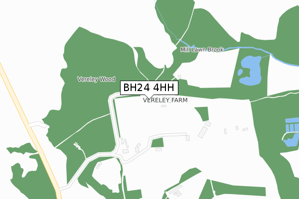 BH24 4HH map - large scale - OS Open Zoomstack (Ordnance Survey)