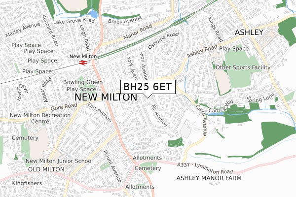 BH25 6ET map - small scale - OS Open Zoomstack (Ordnance Survey) BH25 6ET map - small scale - OS Open Zoomstack (Ordnance Survey)
