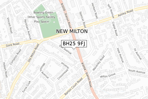BH25 9FJ map - large scale - OS Open Zoomstack (Ordnance Survey) BH25 9FJ map - large scale - OS Open Zoomstack (Ordnance Survey)