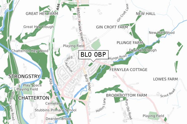BL0 0BP map - small scale - OS Open Zoomstack (Ordnance Survey)