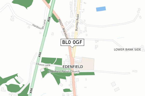 BL0 0GF map - large scale - OS Open Zoomstack (Ordnance Survey)
