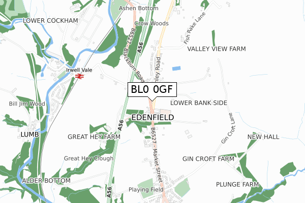 BL0 0GF map - small scale - OS Open Zoomstack (Ordnance Survey)