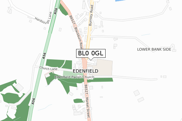 BL0 0GL map - large scale - OS Open Zoomstack (Ordnance Survey)