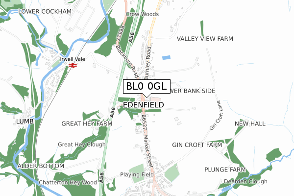 BL0 0GL map - small scale - OS Open Zoomstack (Ordnance Survey)