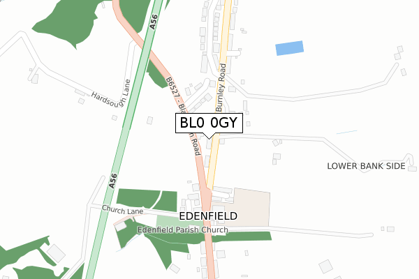 BL0 0GY map - large scale - OS Open Zoomstack (Ordnance Survey)