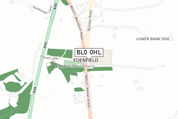 BL0 0HL map - large scale - OS Open Zoomstack (Ordnance Survey)