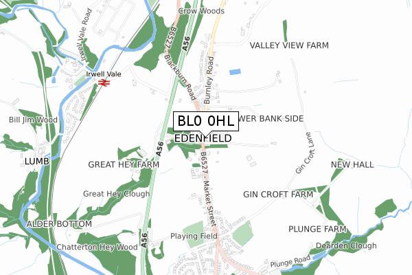 BL0 0HL map - small scale - OS Open Zoomstack (Ordnance Survey)