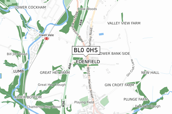 BL0 0HS map - small scale - OS Open Zoomstack (Ordnance Survey)