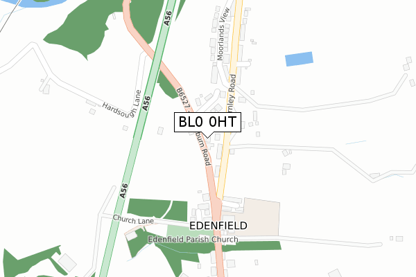 BL0 0HT map - large scale - OS Open Zoomstack (Ordnance Survey)