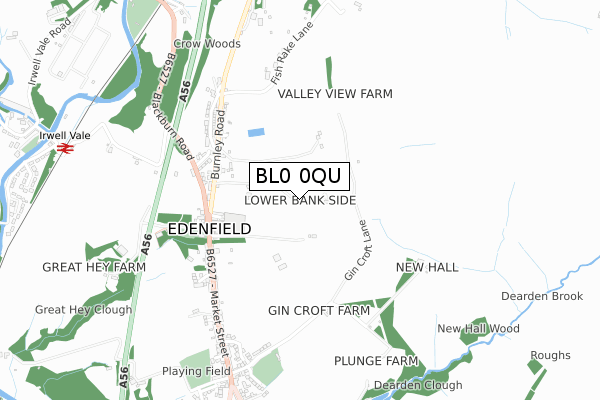 BL0 0QU map - small scale - OS Open Zoomstack (Ordnance Survey)