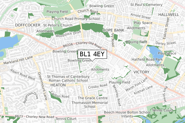 BL1 4EY map - small scale - OS Open Zoomstack (Ordnance Survey)