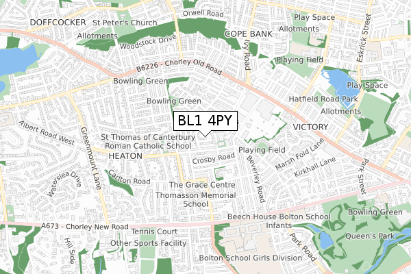 BL1 4PY map - small scale - OS Open Zoomstack (Ordnance Survey)