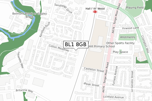 BL1 8GB map - large scale - OS Open Zoomstack (Ordnance Survey)