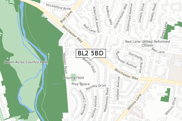 BL2 5BD map - large scale - OS Open Zoomstack (Ordnance Survey) BL2 5BD map - large scale - OS Open Zoomstack (Ordnance Survey)