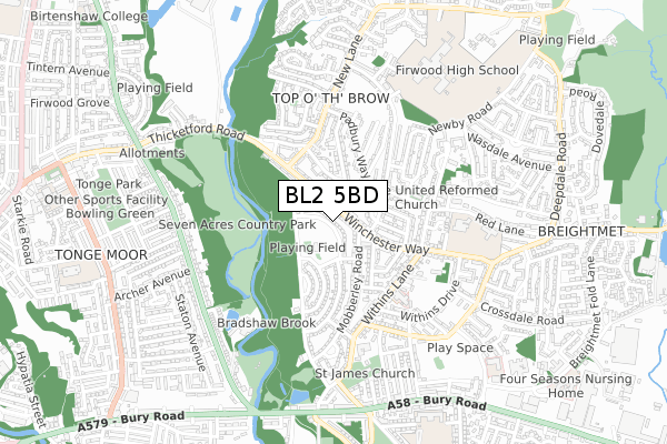 BL2 5BD map - small scale - OS Open Zoomstack (Ordnance Survey) BL2 5BD map - small scale - OS Open Zoomstack (Ordnance Survey)