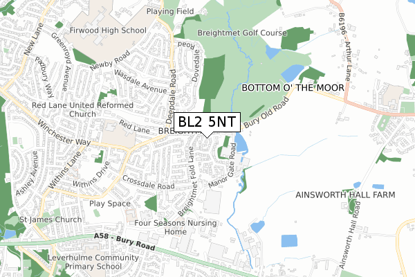 BL2 5NT map - small scale - OS Open Zoomstack (Ordnance Survey)