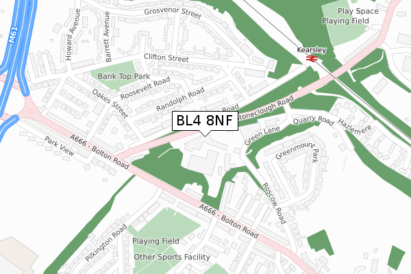 BL4 8NF map - large scale - OS Open Zoomstack (Ordnance Survey)