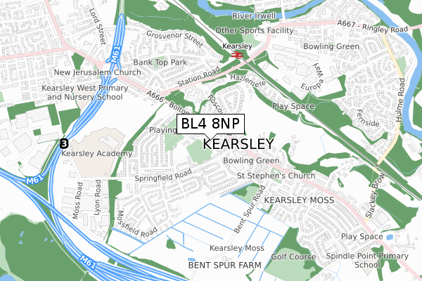 BL4 8NP map - small scale - OS Open Zoomstack (Ordnance Survey)