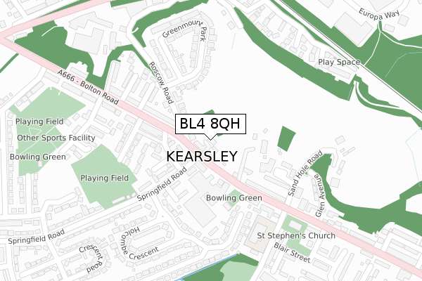 BL4 8QH map - large scale - OS Open Zoomstack (Ordnance Survey) BL4 8QH map - large scale - OS Open Zoomstack (Ordnance Survey)