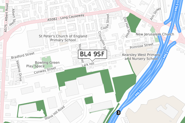 BL4 9SF map - large scale - OS Open Zoomstack (Ordnance Survey)