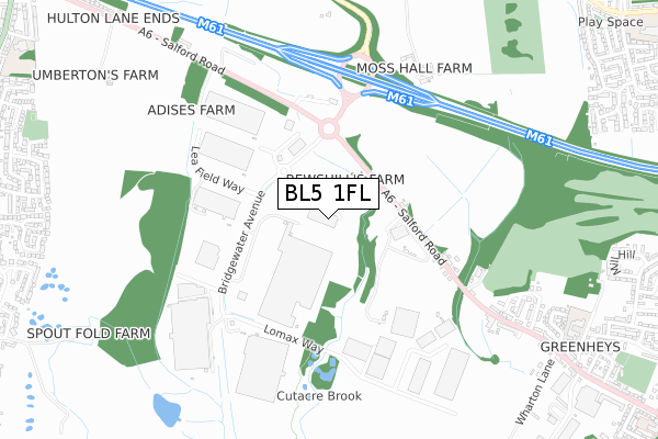 BL5 1FL map - small scale - OS Open Zoomstack (Ordnance Survey)