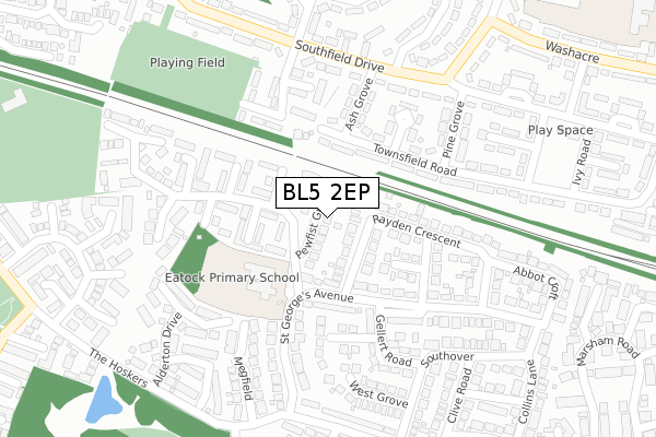 BL5 2EP map - large scale - OS Open Zoomstack (Ordnance Survey)