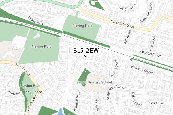 BL5 2EW map - large scale - OS Open Zoomstack (Ordnance Survey)