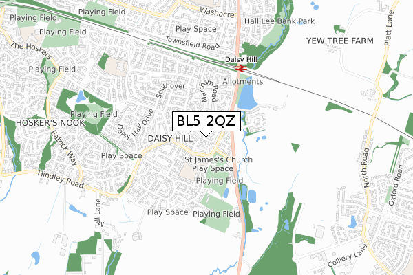 BL5 2QZ map - small scale - OS Open Zoomstack (Ordnance Survey)