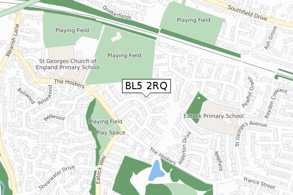 BL5 2RQ map - large scale - OS Open Zoomstack (Ordnance Survey)