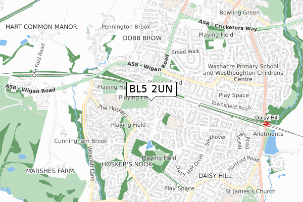 BL5 2UN map - small scale - OS Open Zoomstack (Ordnance Survey)