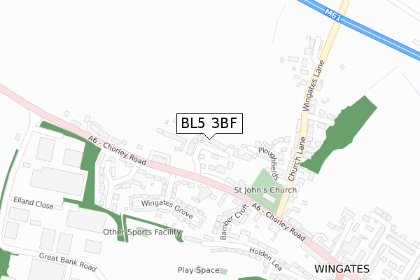 BL5 3BF map - large scale - OS Open Zoomstack (Ordnance Survey)