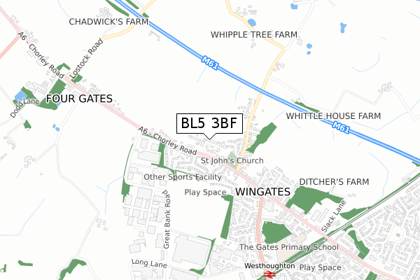 BL5 3BF map - small scale - OS Open Zoomstack (Ordnance Survey)