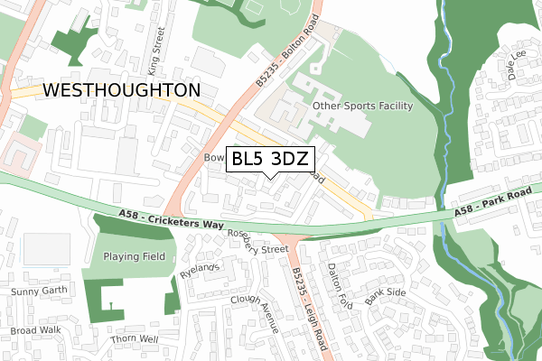 BL5 3DZ map - large scale - OS Open Zoomstack (Ordnance Survey)