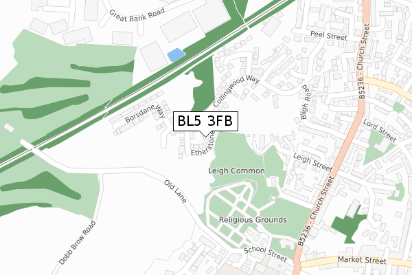 BL5 3FB map - large scale - OS Open Zoomstack (Ordnance Survey)