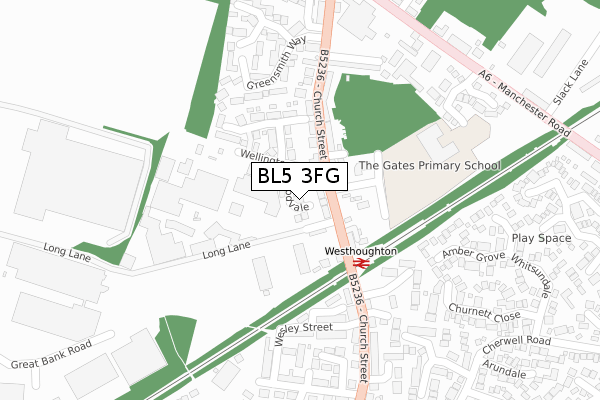 BL5 3FG map - large scale - OS Open Zoomstack (Ordnance Survey)