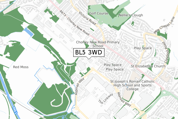 BL5 3WD map - small scale - OS Open Zoomstack (Ordnance Survey)