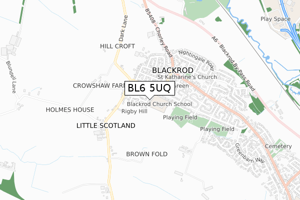 BL6 5UQ map - small scale - OS Open Zoomstack (Ordnance Survey)