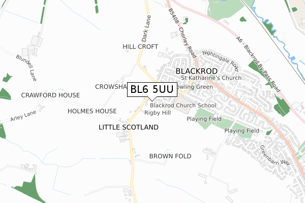BL6 5UU map - small scale - OS Open Zoomstack (Ordnance Survey)