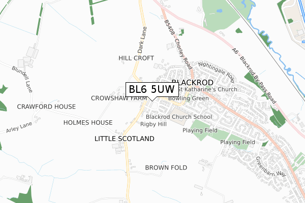 BL6 5UW map - small scale - OS Open Zoomstack (Ordnance Survey)