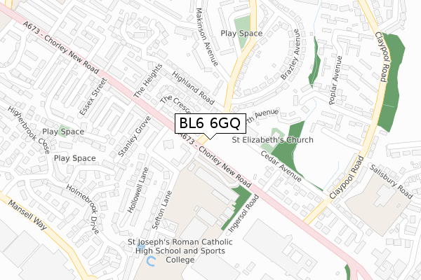 BL6 6GQ map - large scale - OS Open Zoomstack (Ordnance Survey)