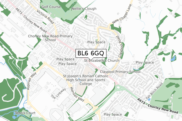 BL6 6GQ map - small scale - OS Open Zoomstack (Ordnance Survey)