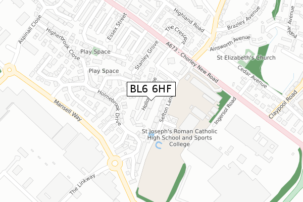 BL6 6HF map - large scale - OS Open Zoomstack (Ordnance Survey)