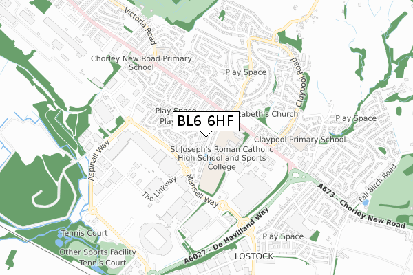 BL6 6HF map - small scale - OS Open Zoomstack (Ordnance Survey)