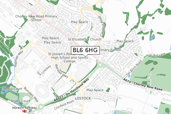 BL6 6HG map - small scale - OS Open Zoomstack (Ordnance Survey)