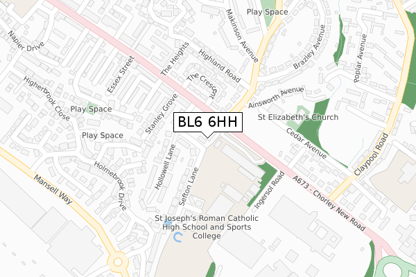 BL6 6HH map - large scale - OS Open Zoomstack (Ordnance Survey)