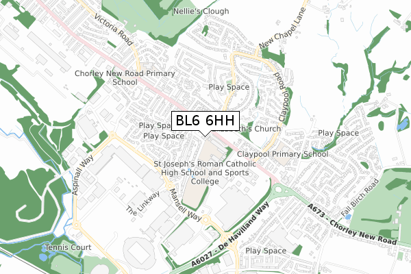 BL6 6HH map - small scale - OS Open Zoomstack (Ordnance Survey)