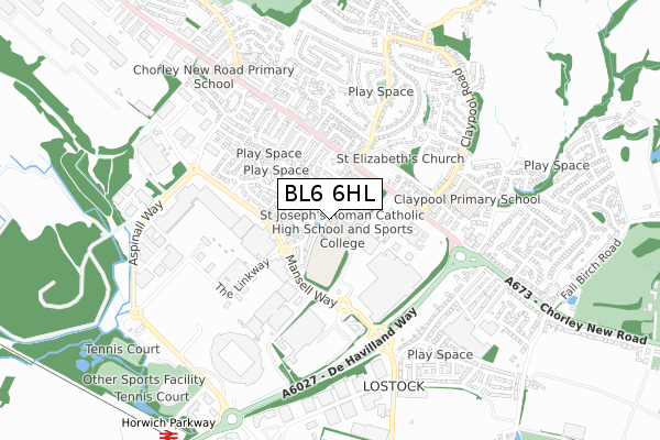 BL6 6HL map - small scale - OS Open Zoomstack (Ordnance Survey)