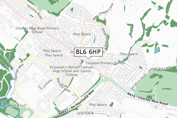 BL6 6HP map - small scale - OS Open Zoomstack (Ordnance Survey)