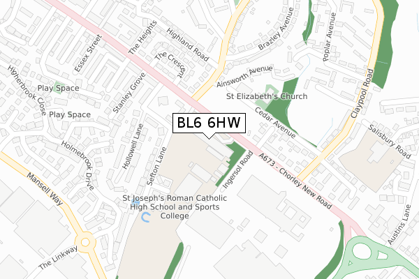 BL6 6HW map - large scale - OS Open Zoomstack (Ordnance Survey)